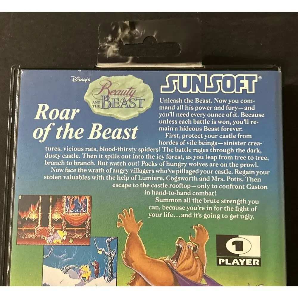 Beauty And The Beast Roar Of The Beast SEGA Genesis 1993 CASE & MANUAL ONLY